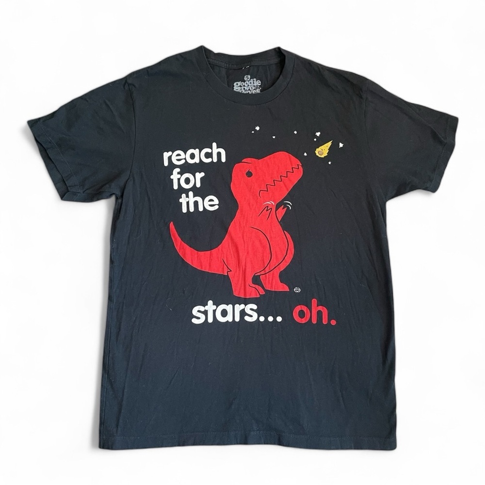 Goodie Two Sleeves Dinosaur Reach for the Stars Tee - size small